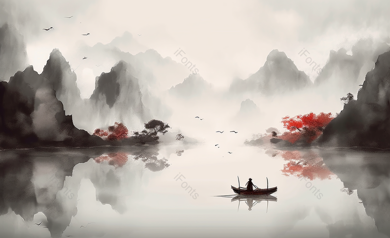 新中式水墨山水画,插画/手绘图,插画/手绘图库,插画/手绘图下载,插画/手绘
